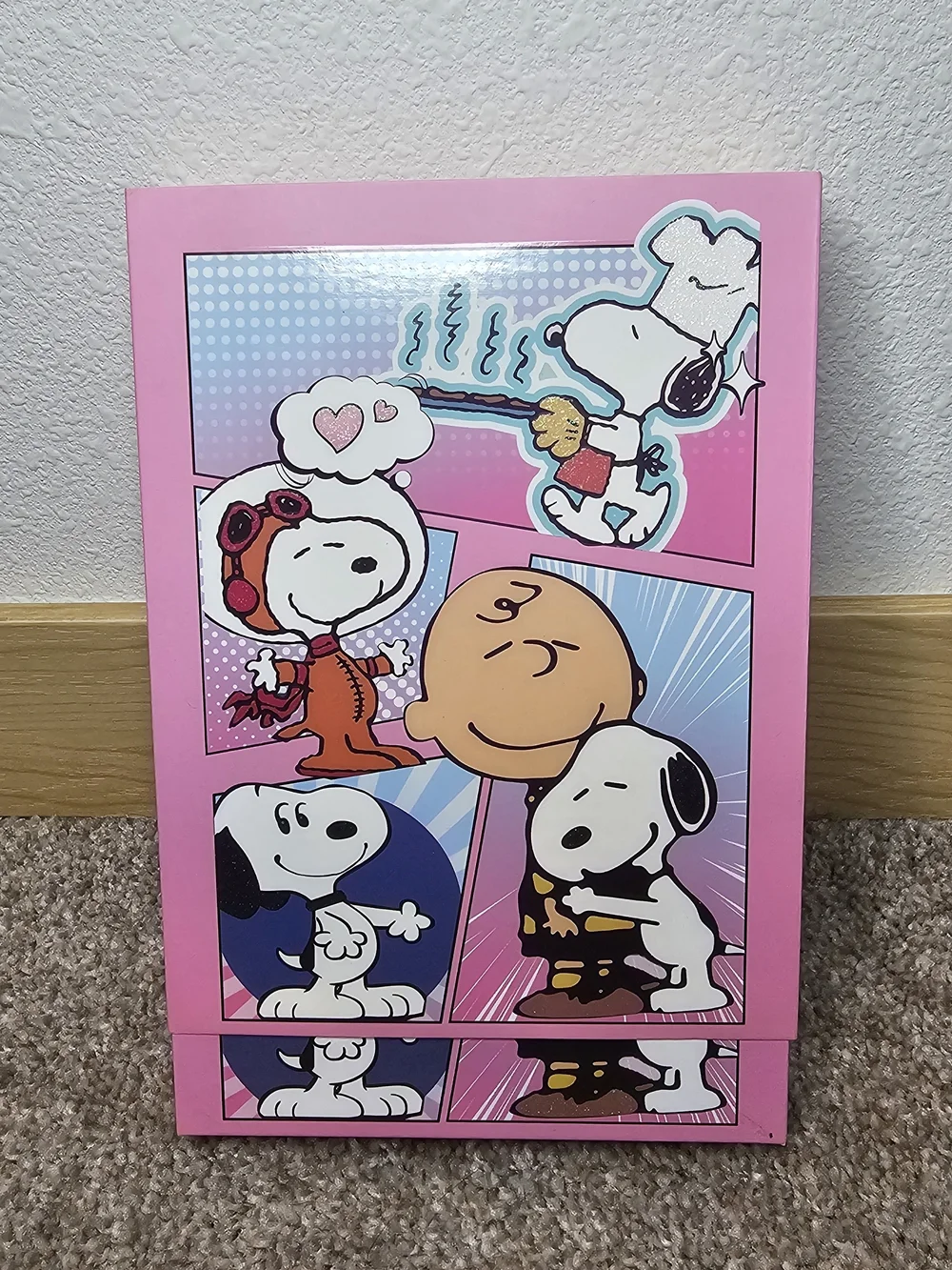Peanuts Snoopy & Friends Pink Comic Art Print